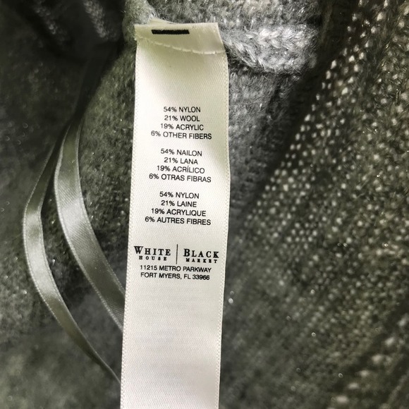 White House Black Market Women's Cardigan Gray Cabled Shawl Collar Coverup Sz XS - Picture 14 of 14
